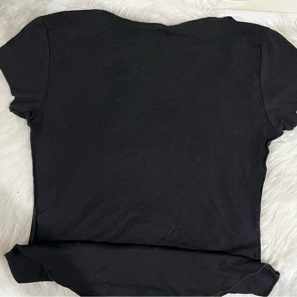 NEW Bebe Y2K Gold Studded Rock & Roll Heart Raw Edge Round Hem Scoop Neck Top XS - Picture 11 of 16